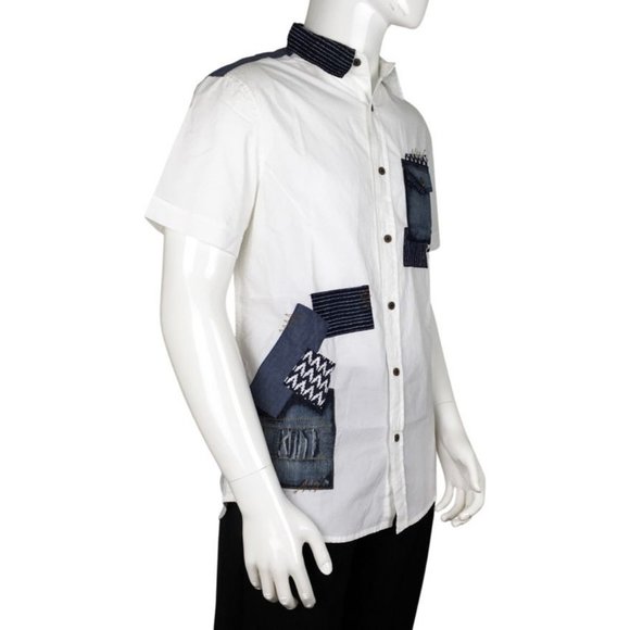 Desigual Men Shirts with Parches Colorful Sz S VM - Picture 3 of 9